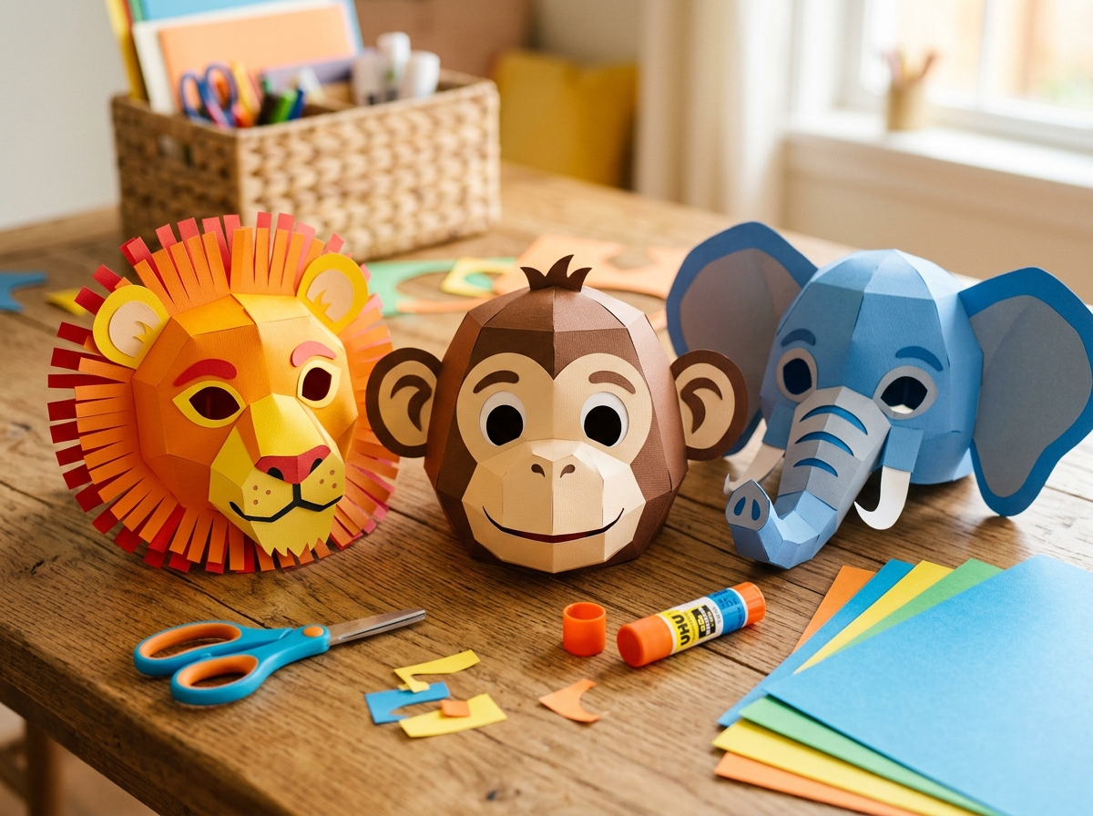100 Jungle Safari 3D Animal Hats & Masks Pack
