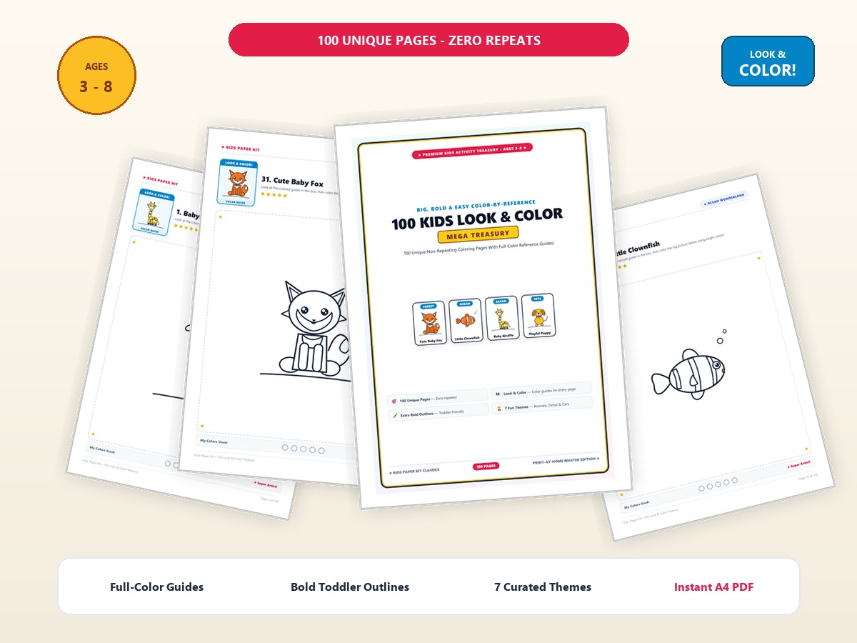 100 Kids Look & Color Mega Treasury